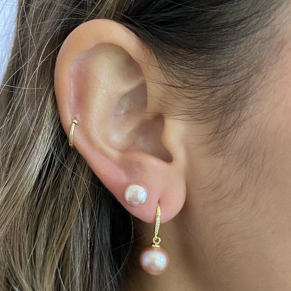 Pink Hawaii fresh water pearl earrings